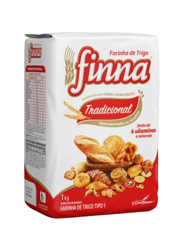 Farinha De Trigo Tipo 1 Tradicional Finna Pacote 1kg