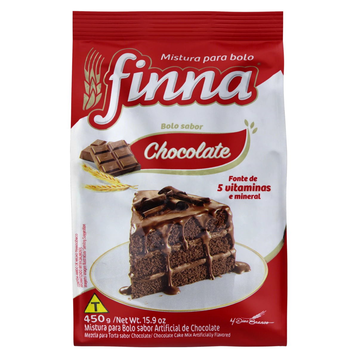 Mistura Para Bolo Chocolate Finna Pacote 450g