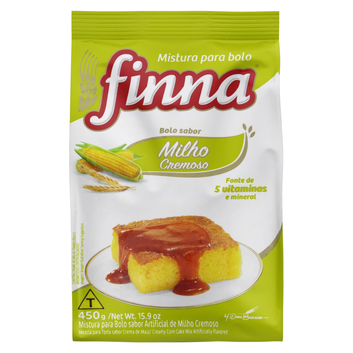 Mistura Para Bolo Cremoso Milho Finna Pacote 450g