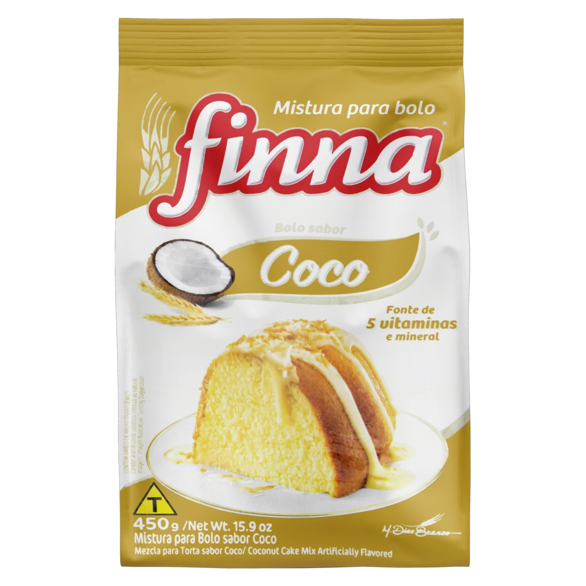 Mistura Para Bolo Coco Finna Pacote 450g