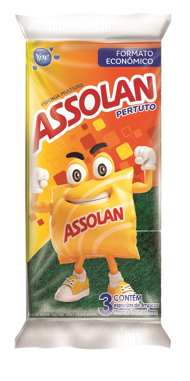 Esponja Multiuso Assolan Pertuto 3 Unidades