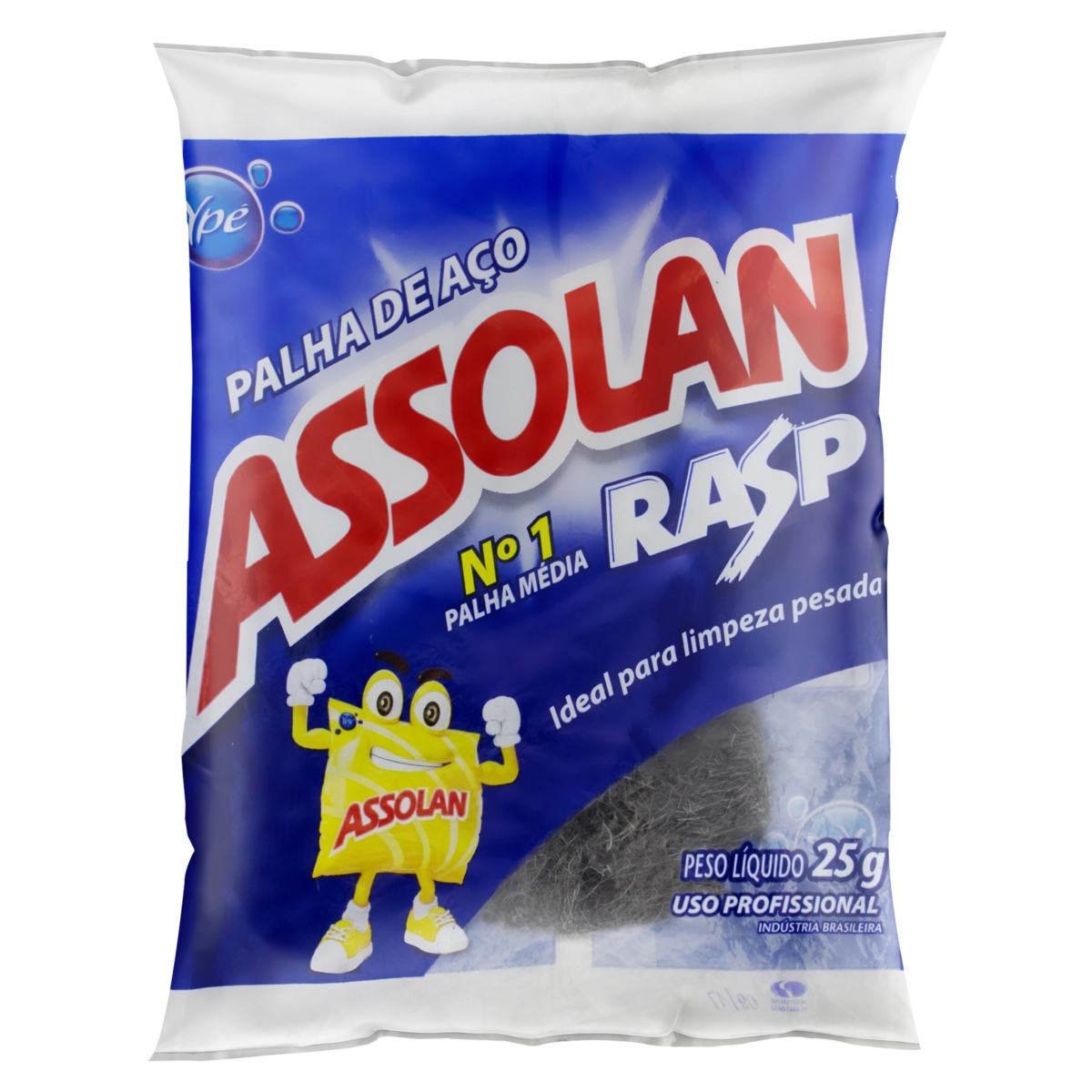 Esponja Palha De Aço Média Assolan Rasp 25g