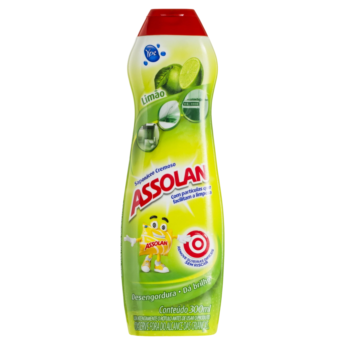 Saponáceo Cremoso Limão Assolan Frasco 300ml