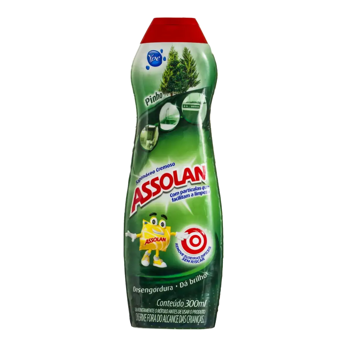 Saponáceo Cremoso Pinho Assolan Frasco 300ml