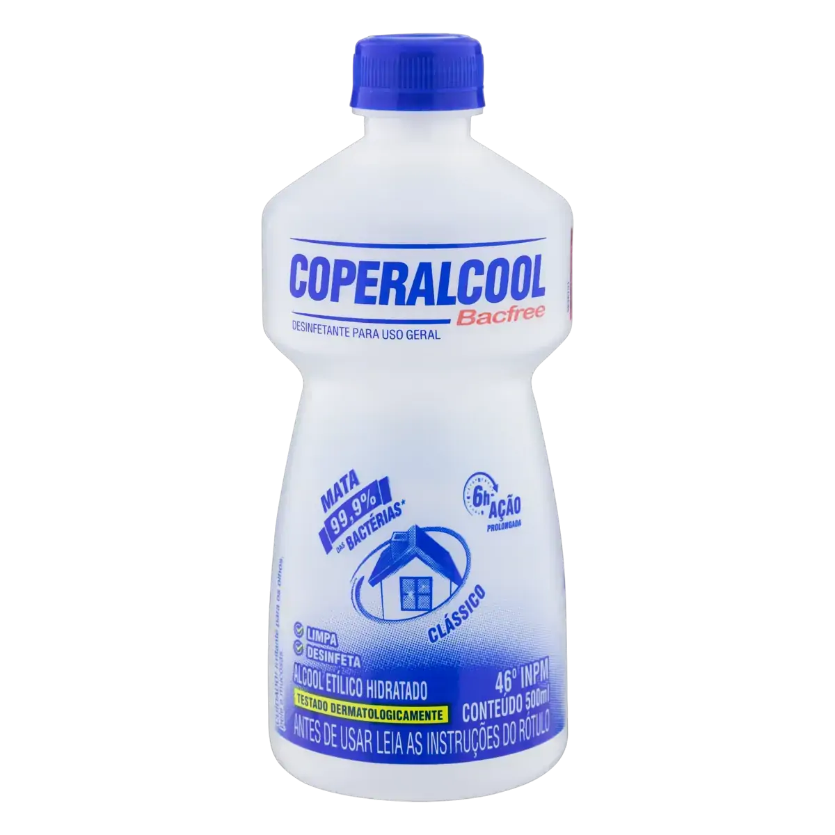 álcool Líquido 46 Inpm Clássico Coperalcool Bacfree Frasco 500ml