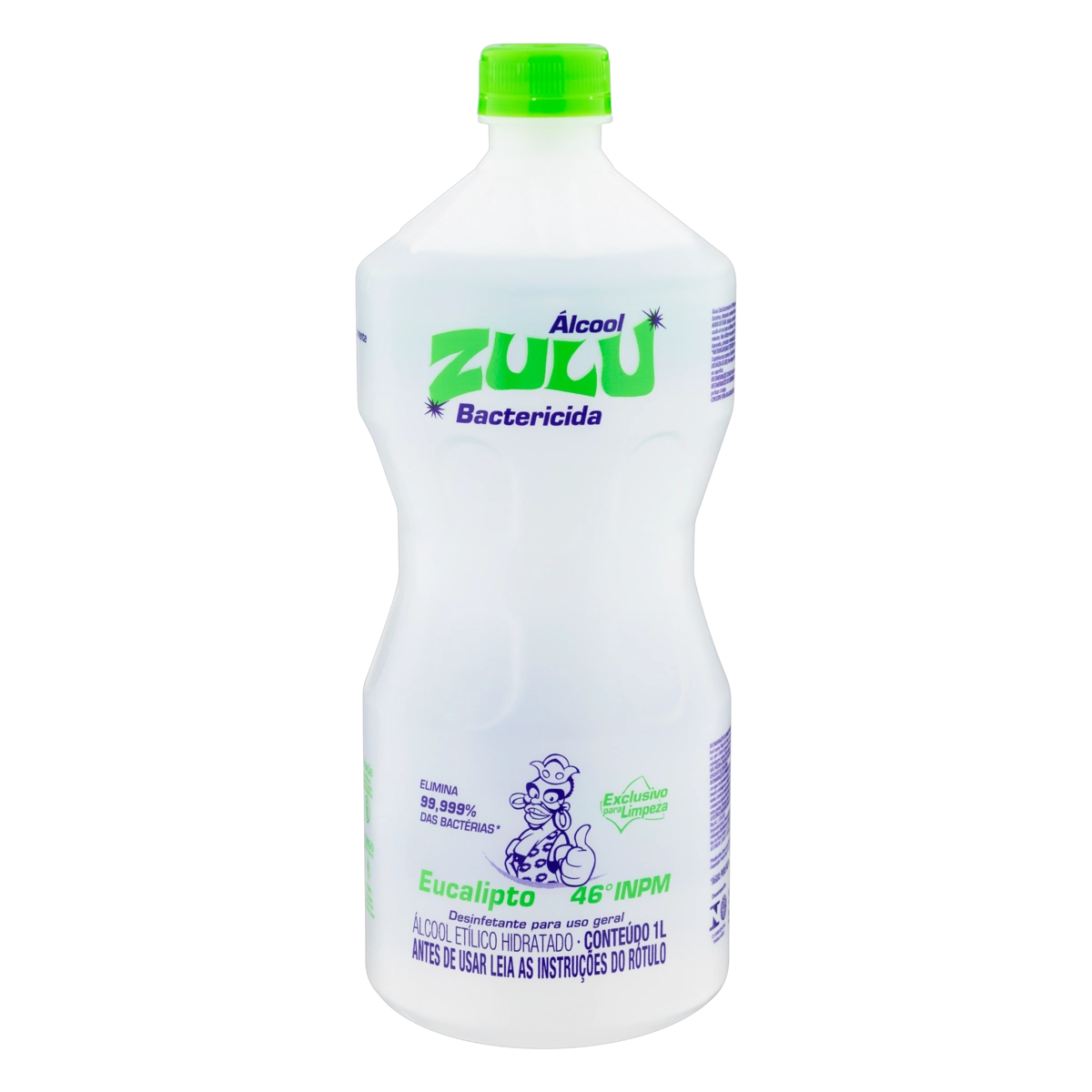 álcool Líquido 46 Inpm Bactericida Eucalipto Zulu Frasco 1l