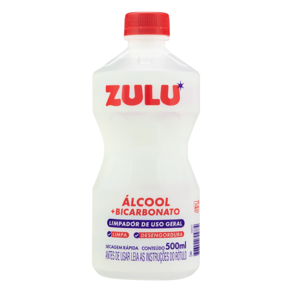 álcool Líquido Com Bicarbonato Zulu Frasco 500ml