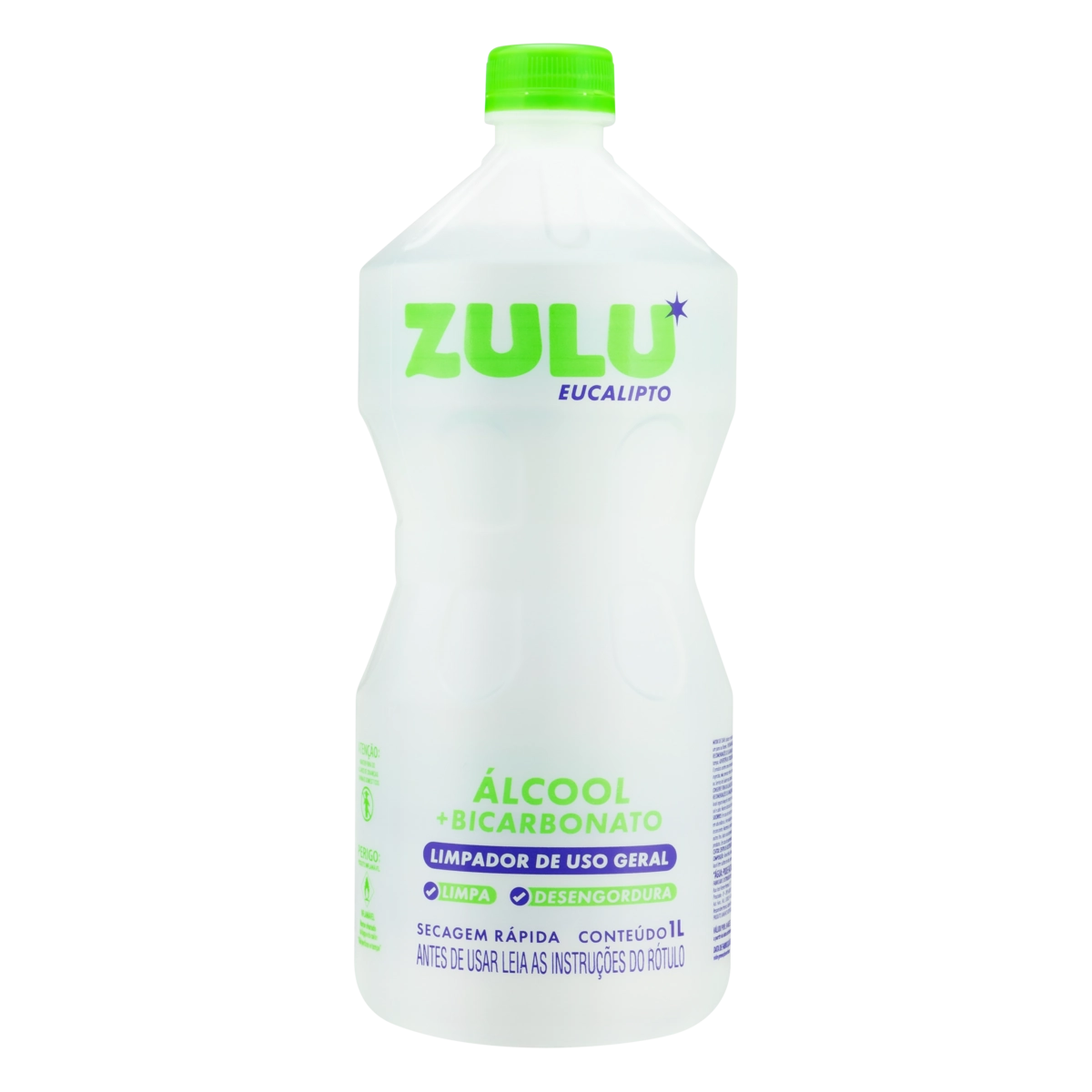 álcool Líquido Com Bicarbonato Eucalipto Zulu Frasco 1l