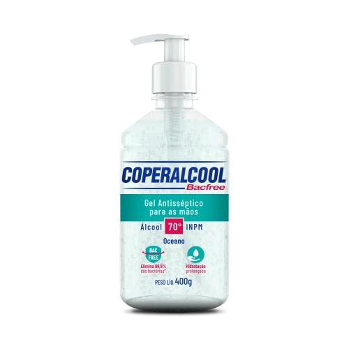 álcool Gel 70 Inpm Oceano Coperalcool Bacfree Frasco 400g
