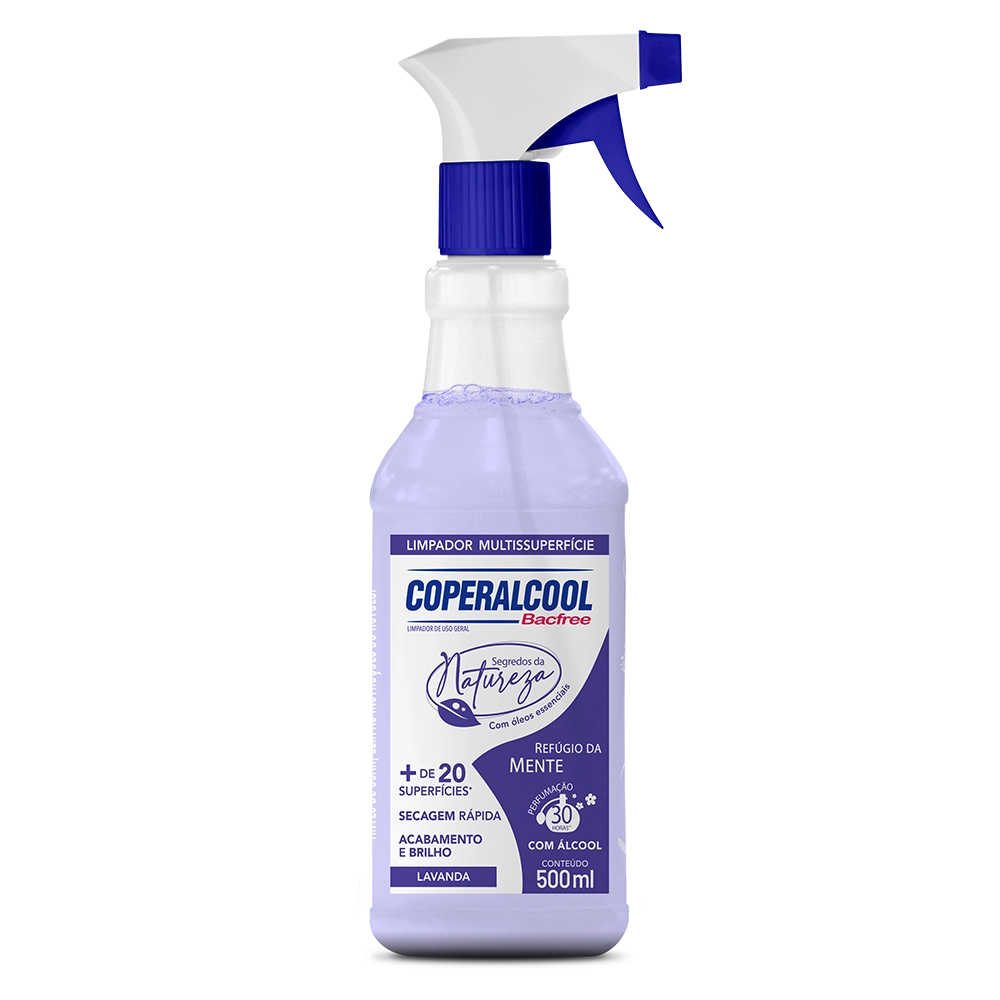 Limpador Líquido Multissuperfícies Com álcool Refúgio Da Mente Coperalcool Bacfree Segredos Da Natur