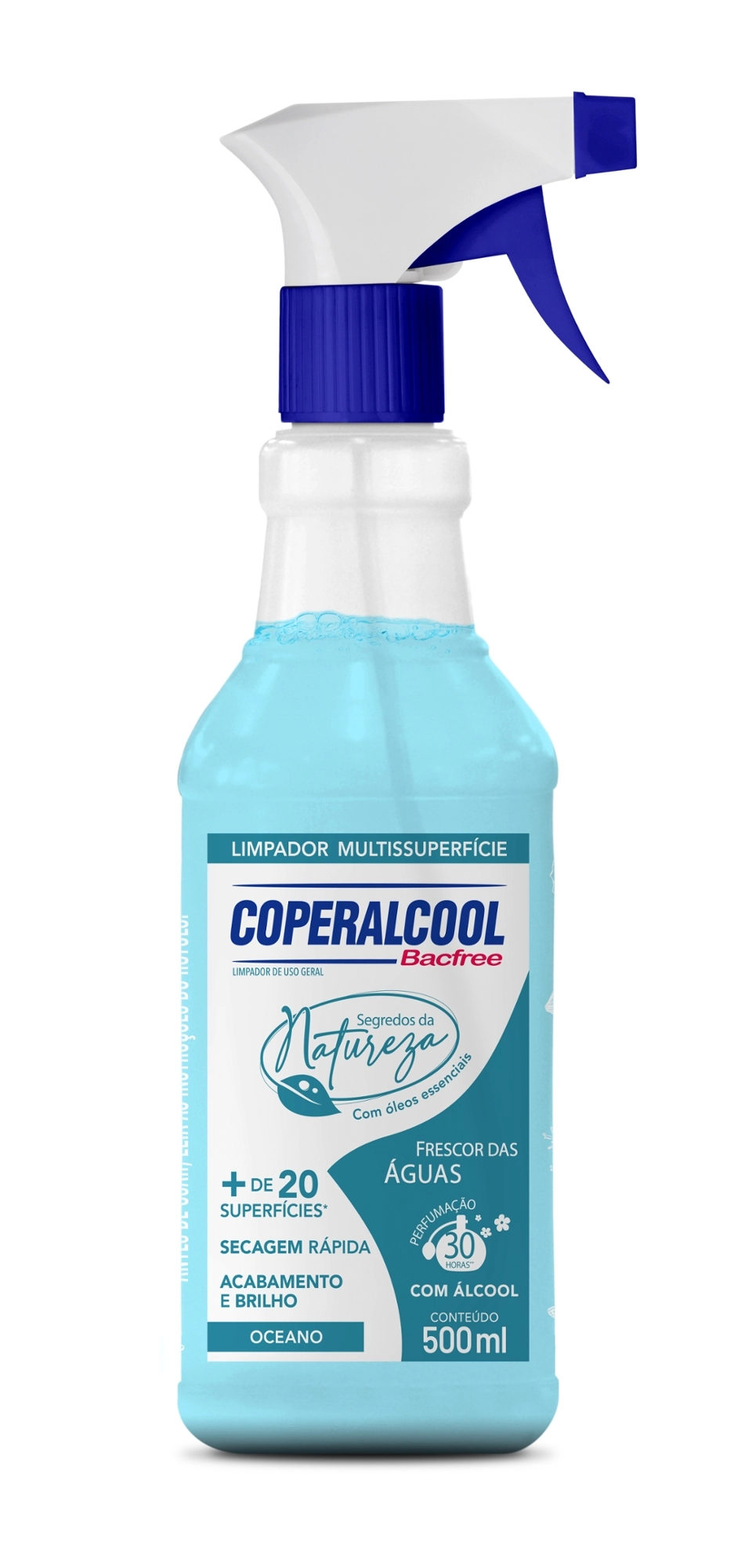 Limpador Líquido Multissuperfícies Com álcool Frescor Das águas Coperalcool Bacfree Segredos Da Natu