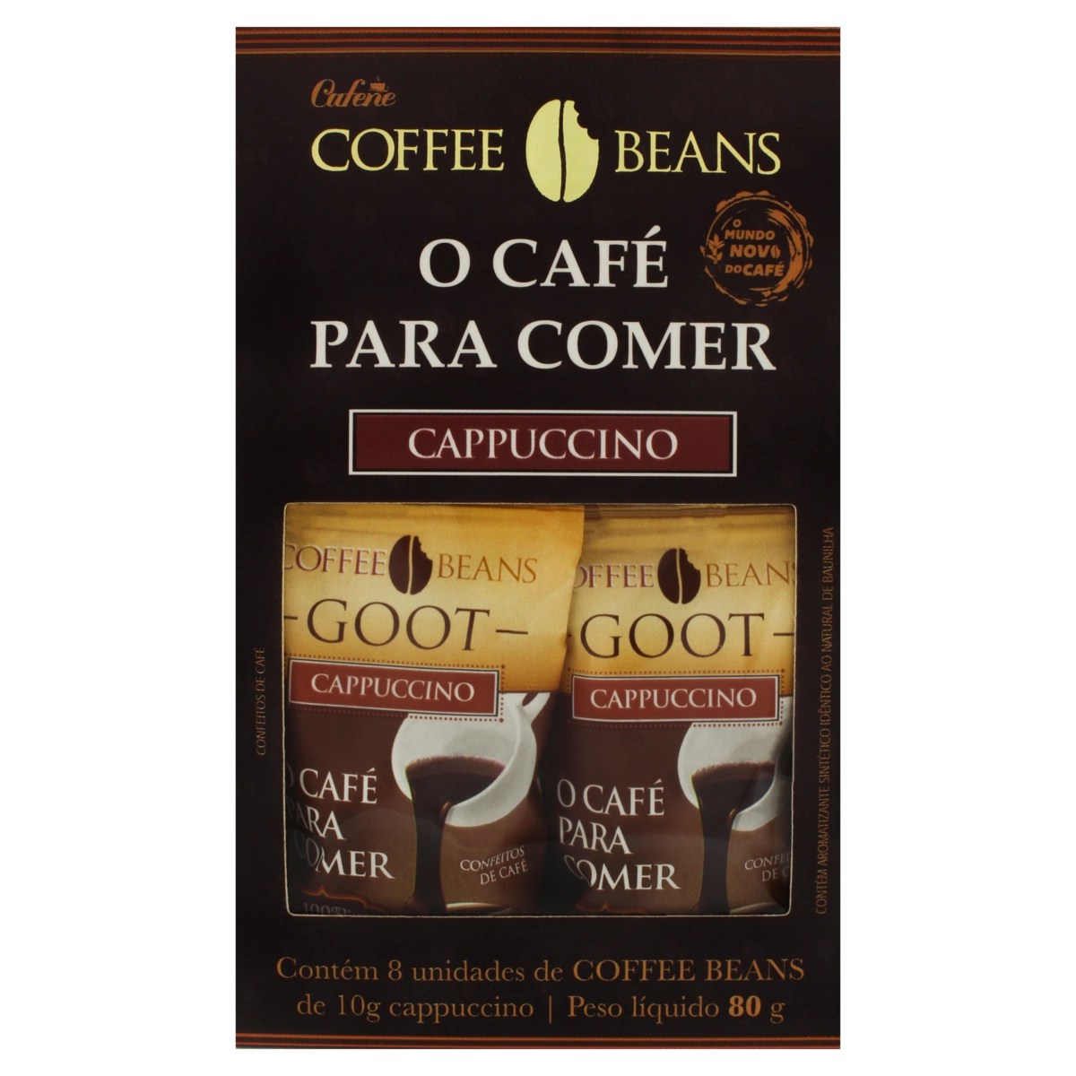 Pack Confeito De Café Cappuccino Coffee Beans Caixa 80g 8 Unidades