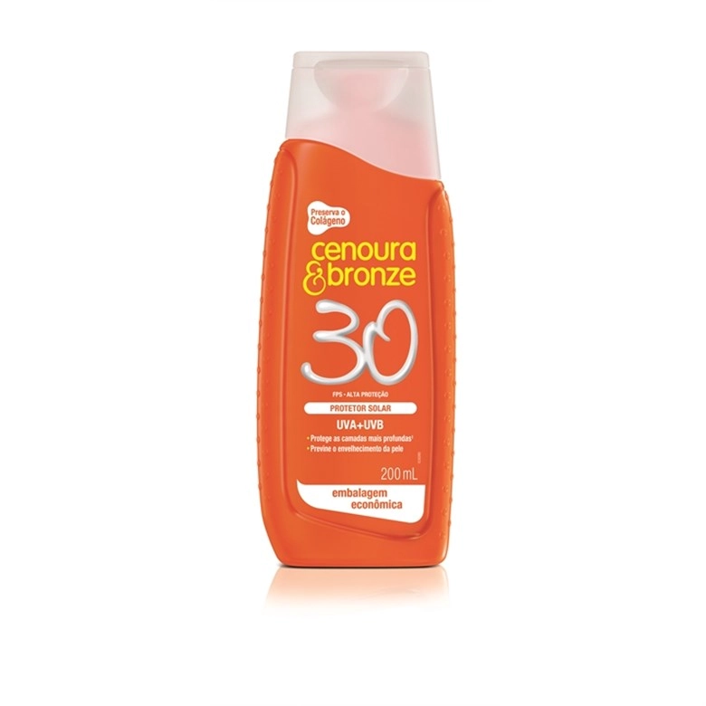 Protetor Solar Fps 30 Cenoura Bronze Frasco 200ml Embalagem Econômica