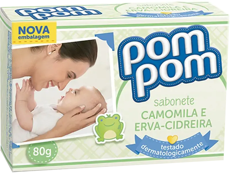 Sabonete Infantil Barra Camomila Pom Pom Caixa 80g
