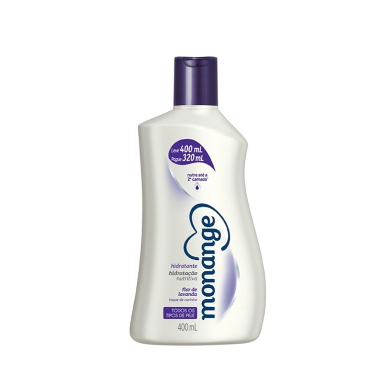 Desodorante Corporal Flor De Lavanda Monange Hidratação Essencial Frasco 400ml Embalagem Econômica