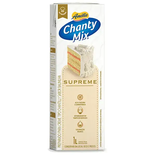 Creme Chantilly Baunilha Amélia Chanty Mix Supreme Caixa 1l