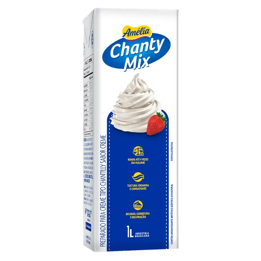 Chantilly Creme Amélia Chanty Mix Caixa 1l