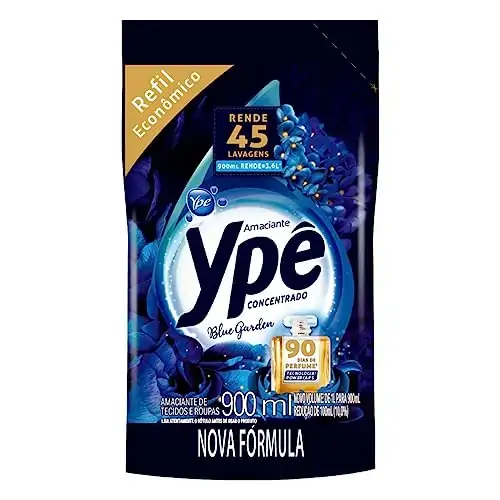 Amaciante De Roupa Concentrado Blue Garden Ypê Pouch 900ml Refil Econômico