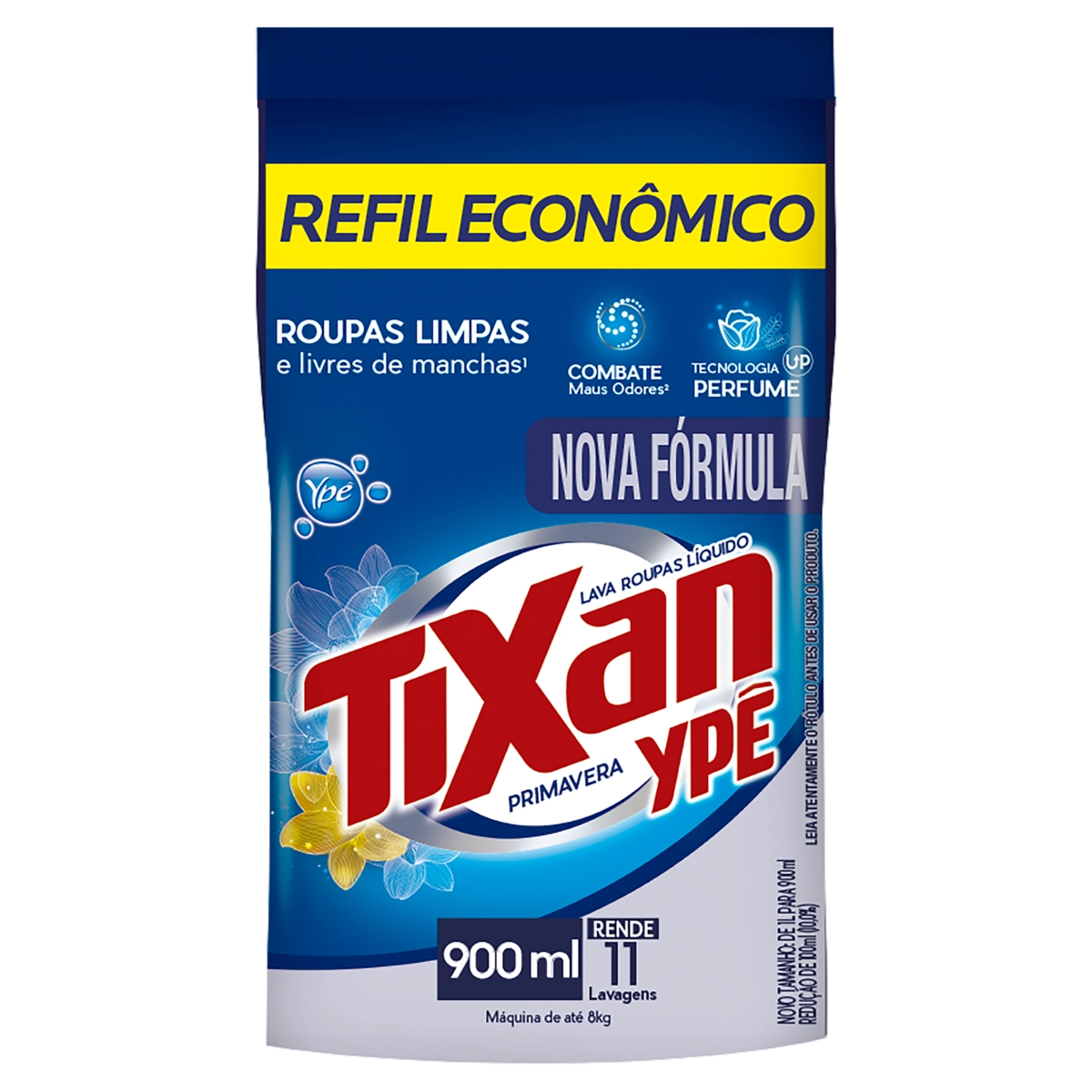 Lava Roupas Líquido Primavera Tixan Ypê Pouch 900ml Refil Econômico