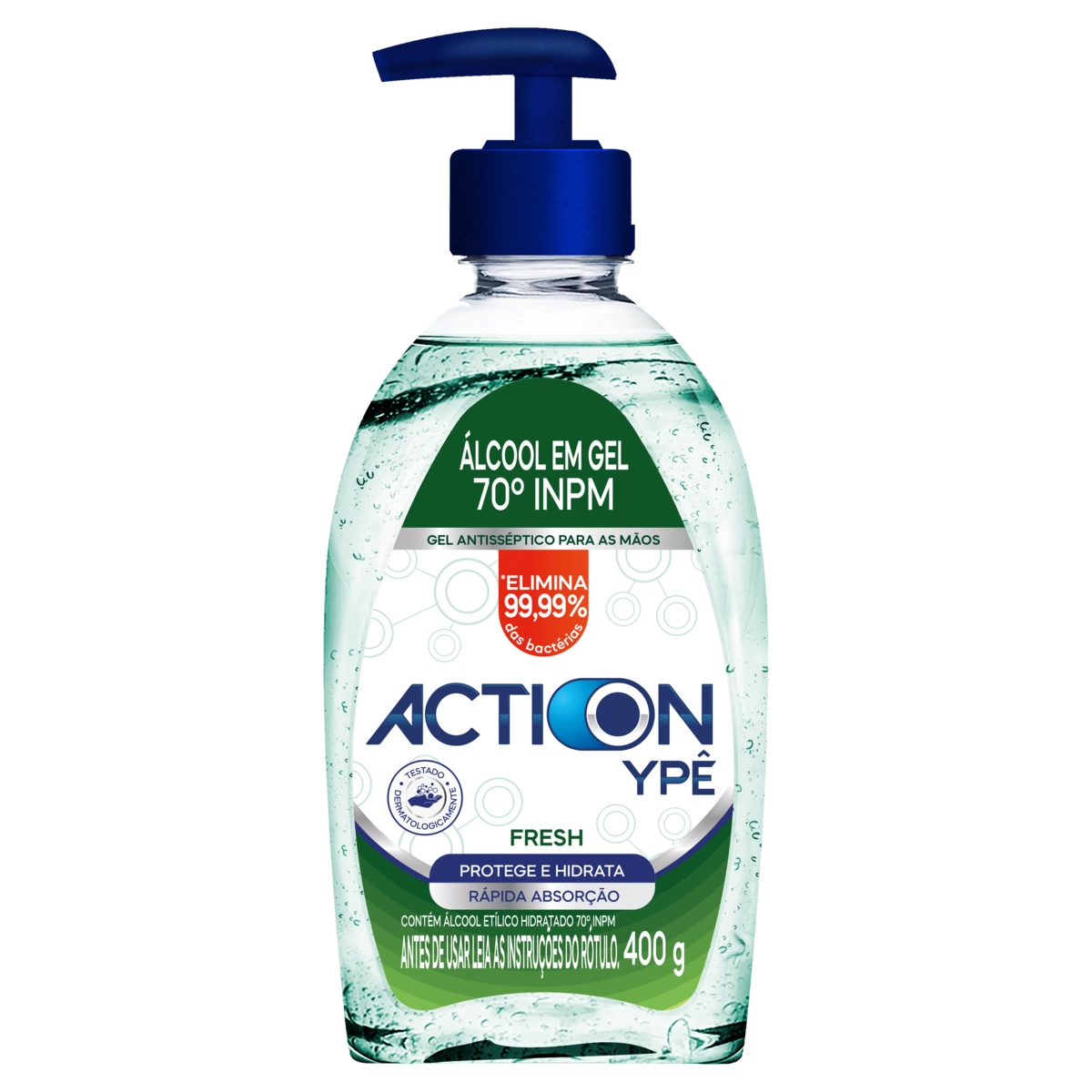 álcool Gel 70 Inpm Fresh Action Ypê Frasco 400g