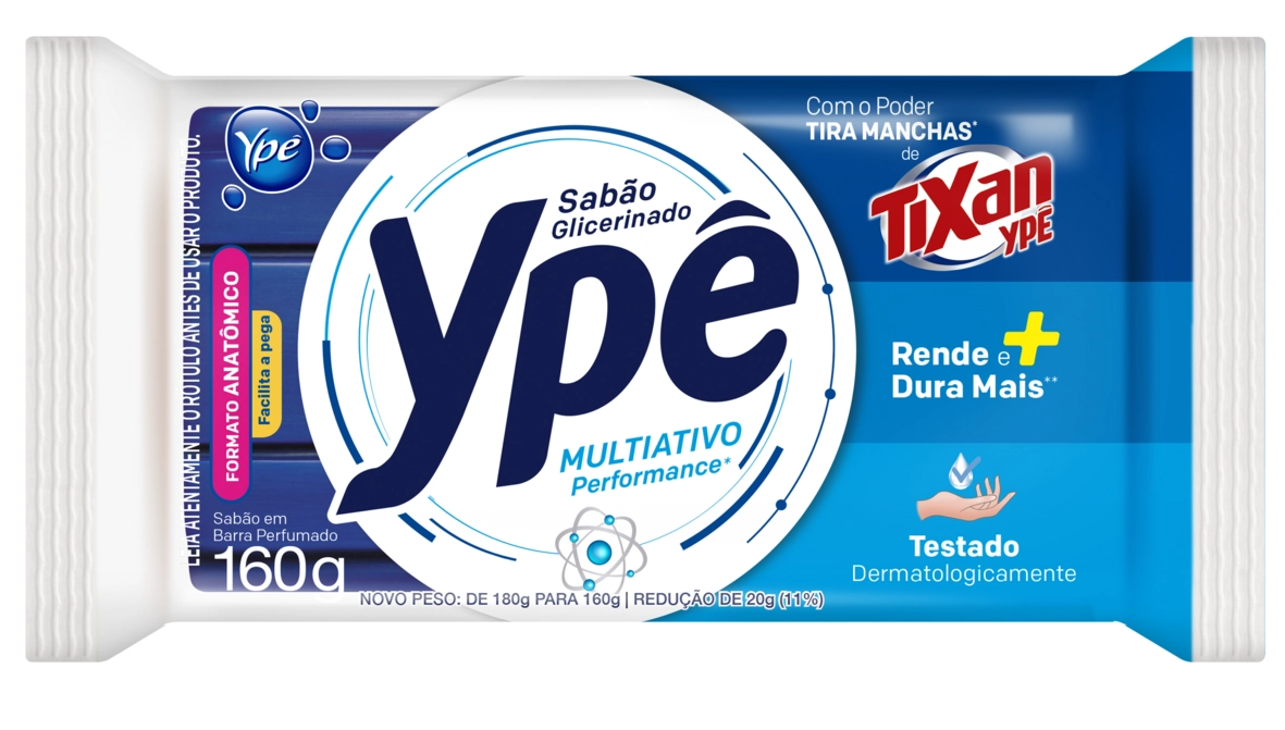 Sabão Barra Glicerinado Tira Manchas Ypê Multiativo Flow Pack 180g
