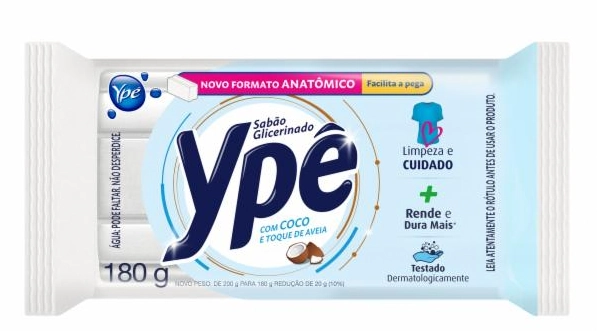 Sabão Barra Glicerinado Coco Ypê Flow Pack 180g