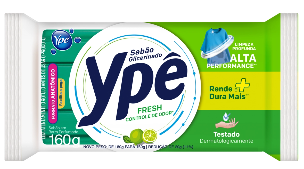 Sabão Barra Glicerinado Fresh Ypê Flow Pack 180g