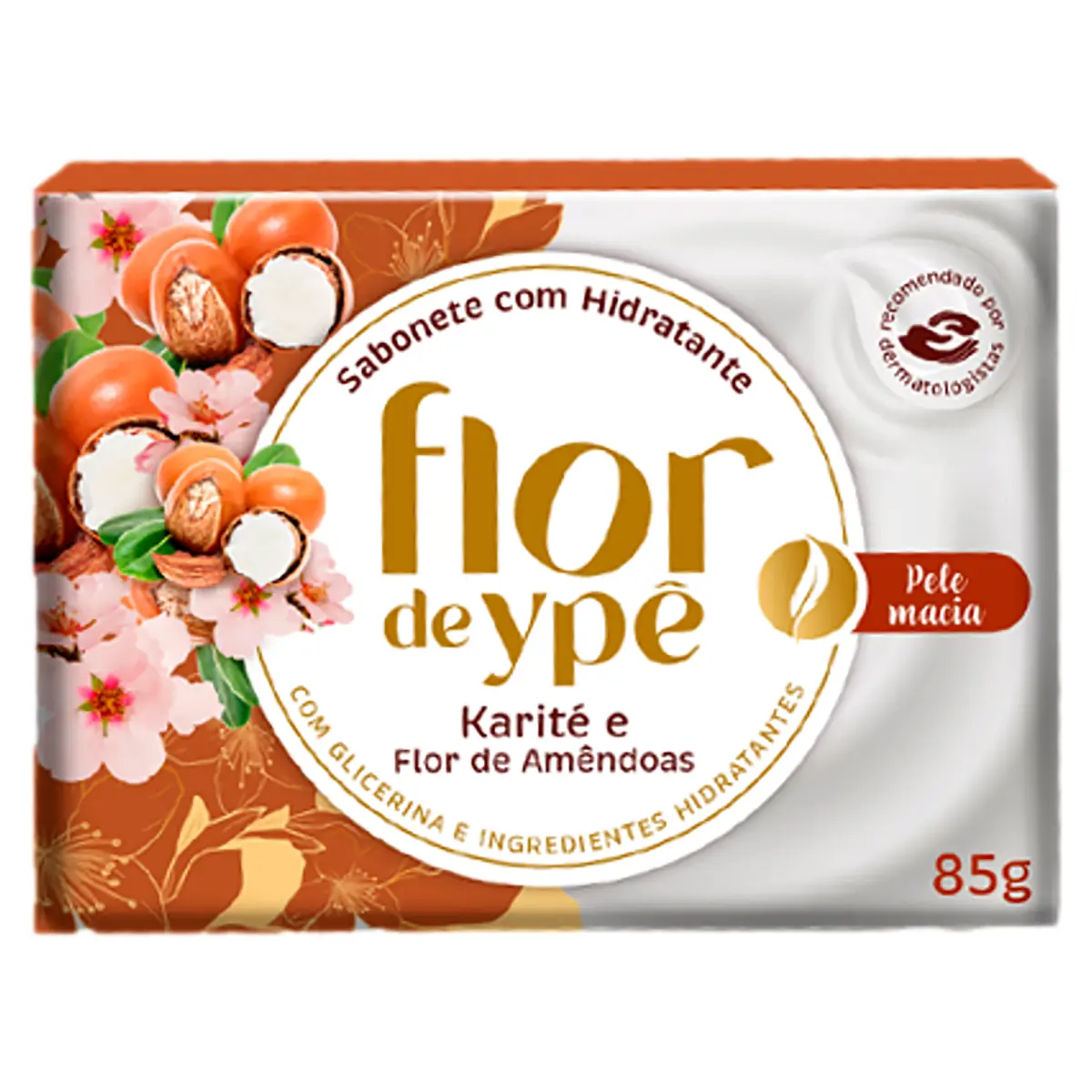 Sabonete Barra Hidratante Karité E Flor De Amêndoas Flor De Ypê Caixa 85g
