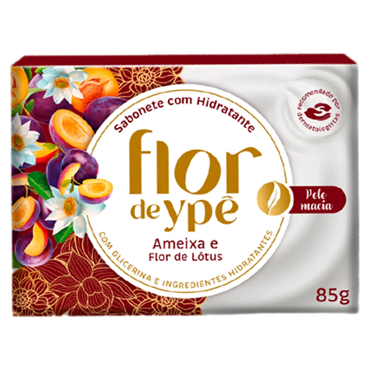 Sabonete Barra Hidratante Ameixa E Flor De Lótus Flor De Ypê Caixa 85g
