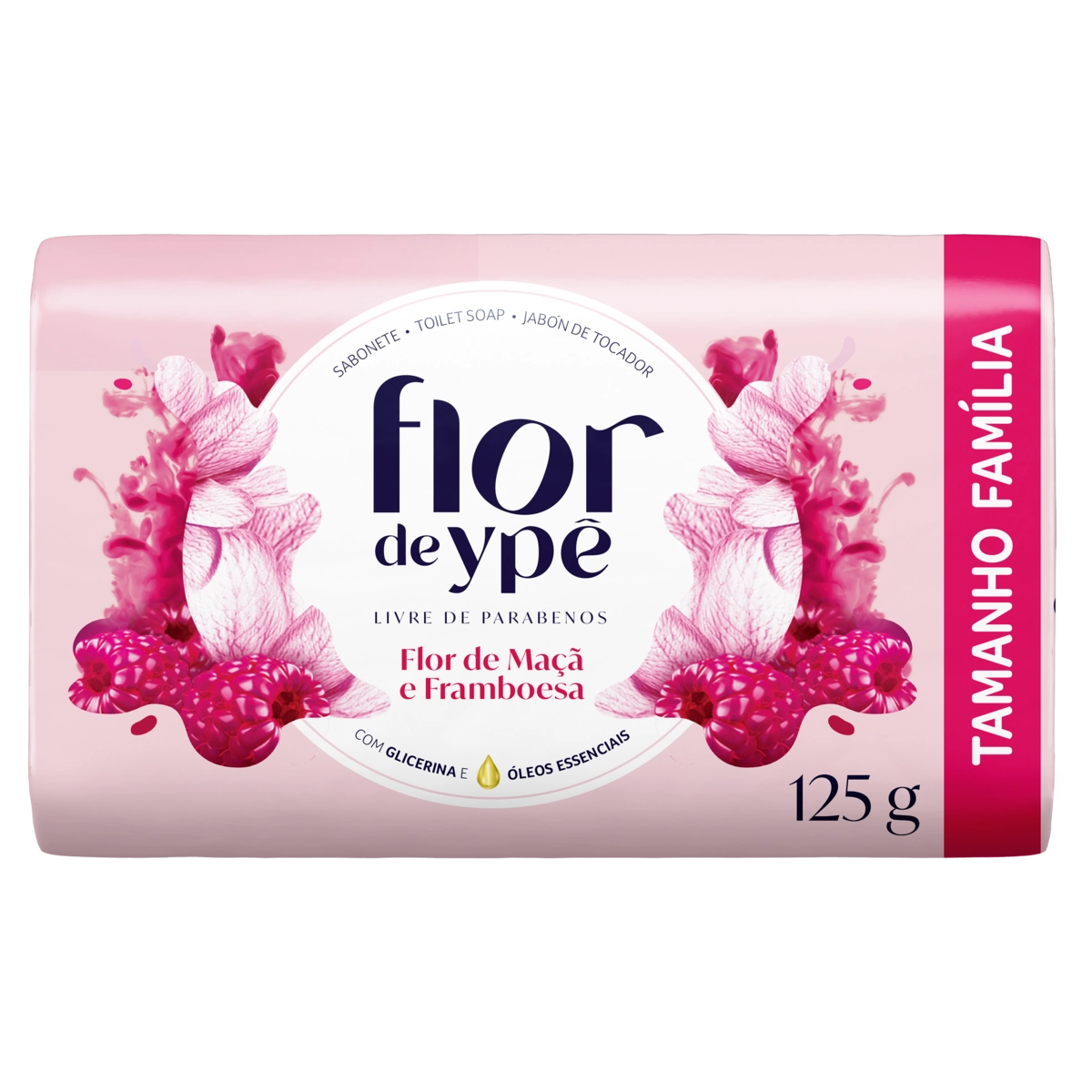 Sabonete Barra Flor De Maçã E Framboesa Flor De Ypê Envoltório 125g Tamanho Família