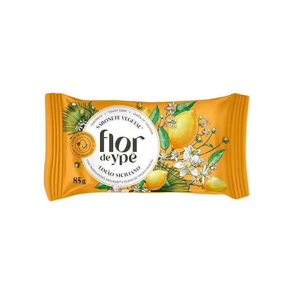 Sabonete Barra Vegetal Limão Siciliano Flor De Ypê Flow Pack 85g