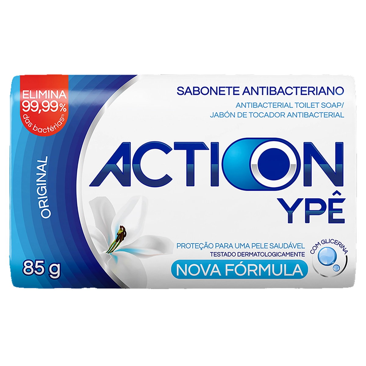 Sabonete Barra Antibacteriano Original Action Ypê Envoltório 85g