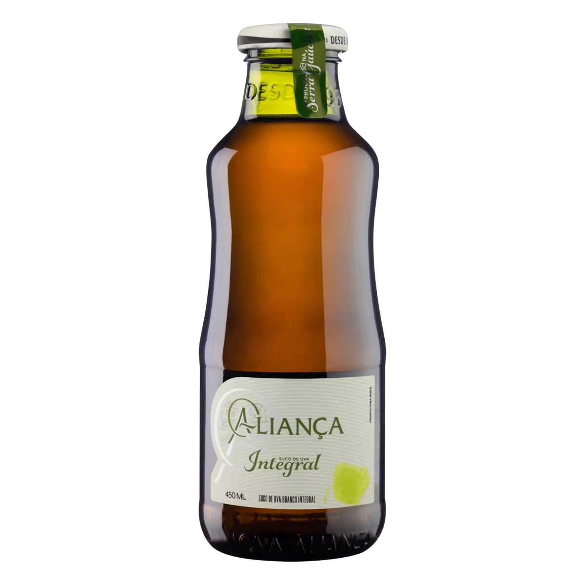 Suco Integral Uva Branco Aliança Garrafa 450ml