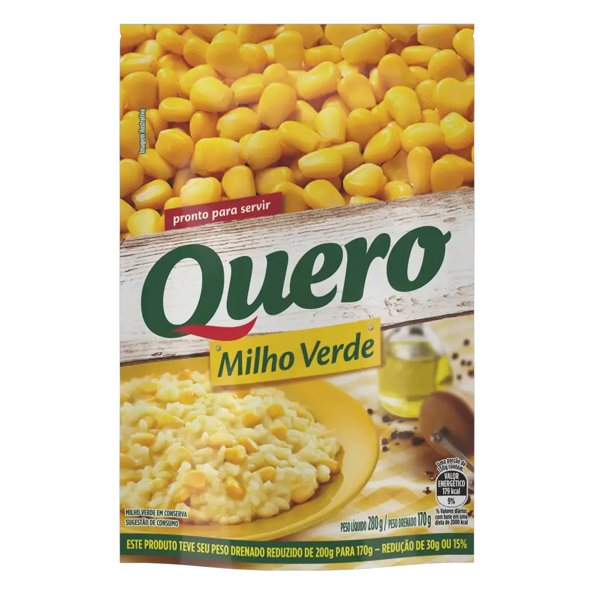 Milho Verde Em Conserva Quero Sachê 170g