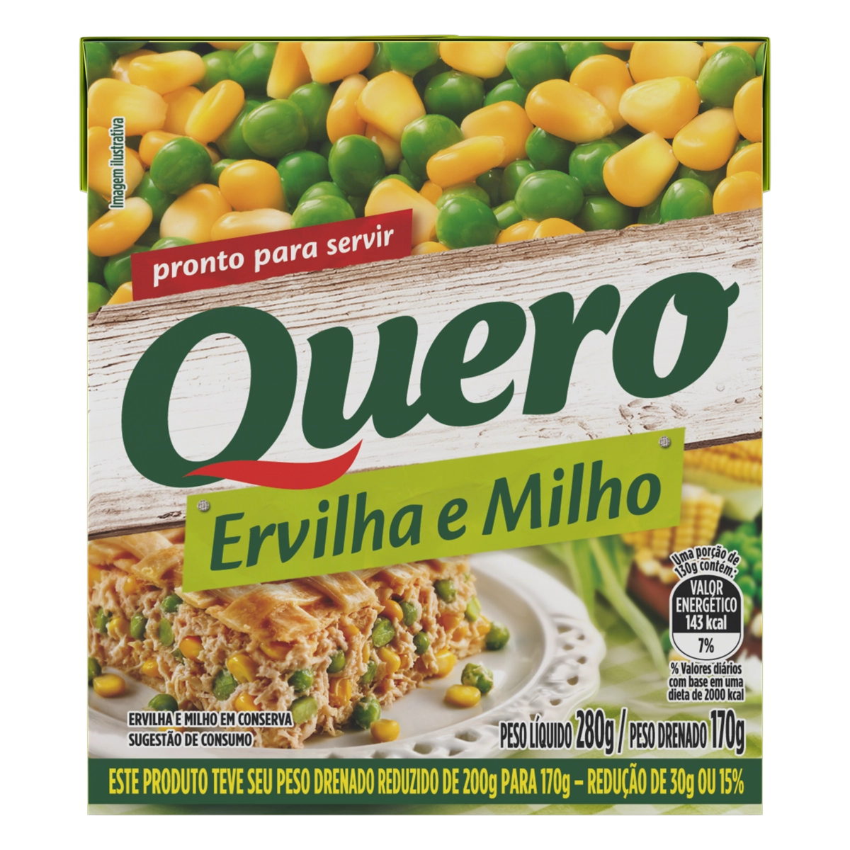 Ervilha E Milho Verde Em Conserva Quero Caixa 170g