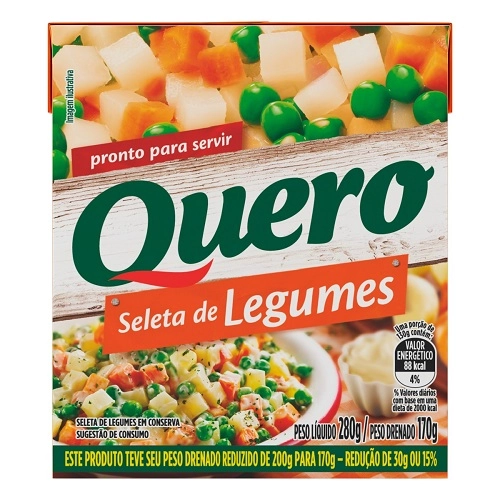 Seleta De Legumes Em Conserva Quero Caixa 170g