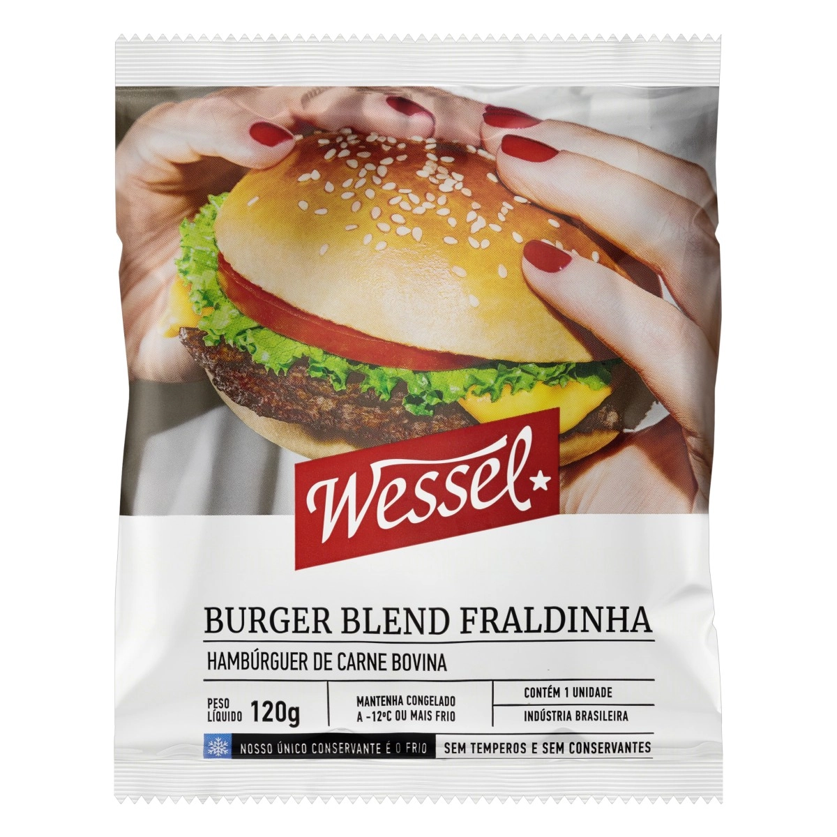 Hambúrguer De Carne Bovina Fraldinha Wessel Pacote 120g