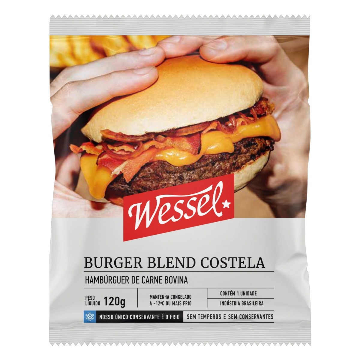 Hambúrguer De Carne Bovina Costela Wessel Pacote 120g