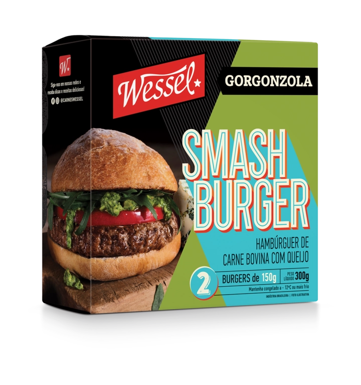 Hamburguer Wessel Smash Burger 330g Carne Bovina C/gorgonzola