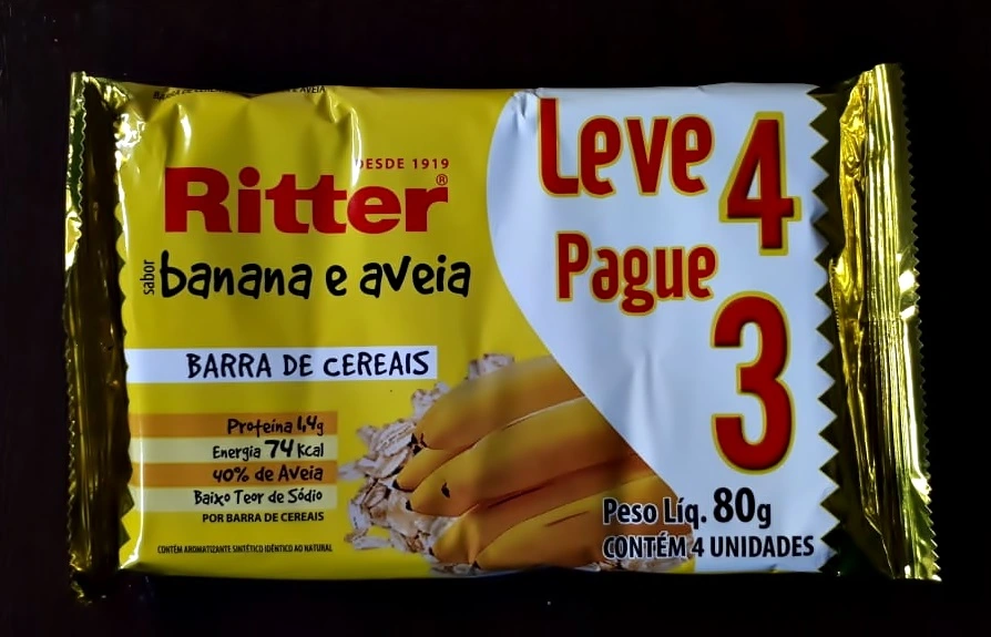 Barra Cer.ritter 80g Banana/aveia Lv4 Pg3