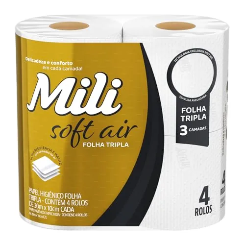 Papel Hig Mili Folha Tripla Soft Air 4un 20m