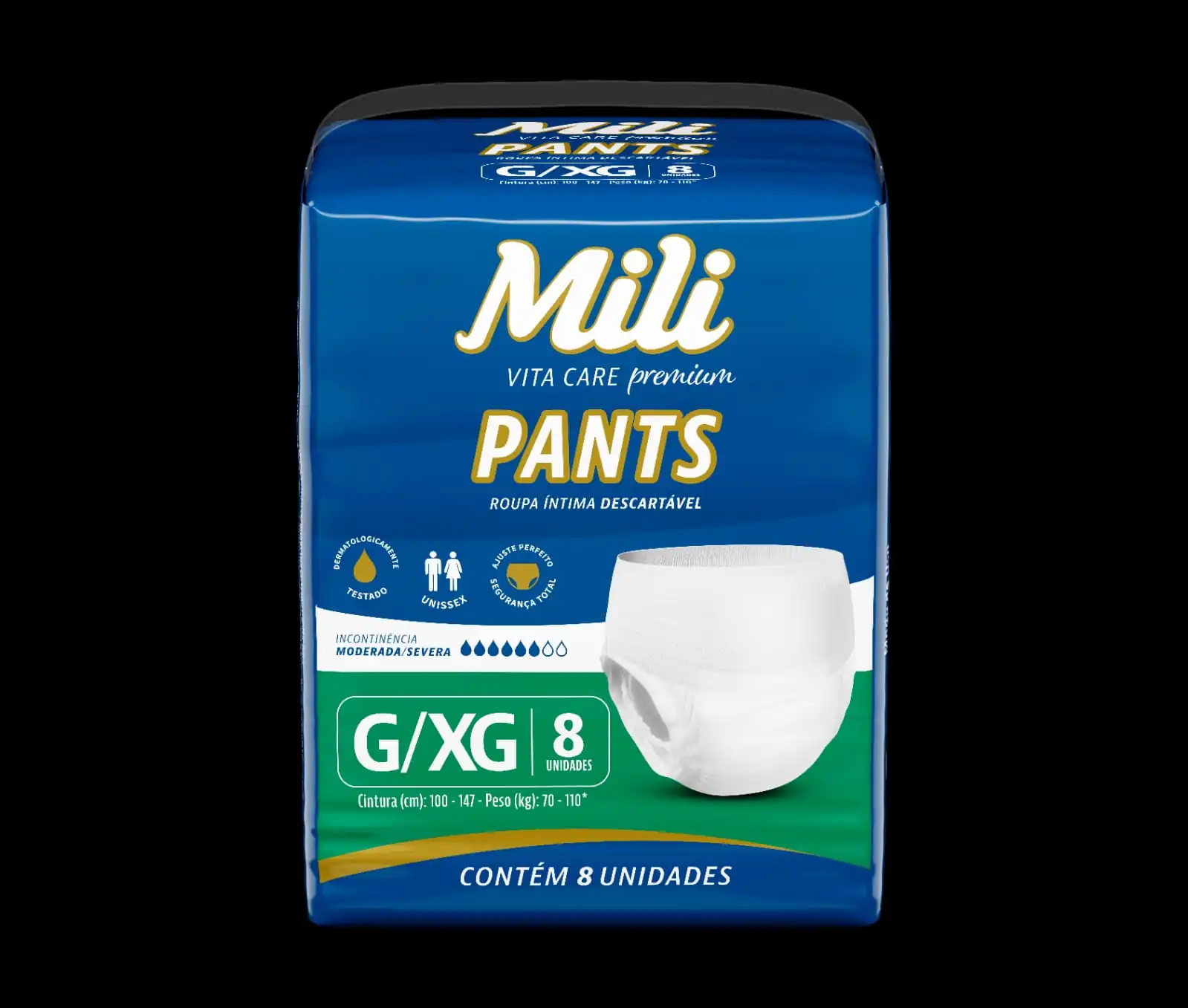 Roupa Intima Mili Desc Vita Care Pants G/xg 8un