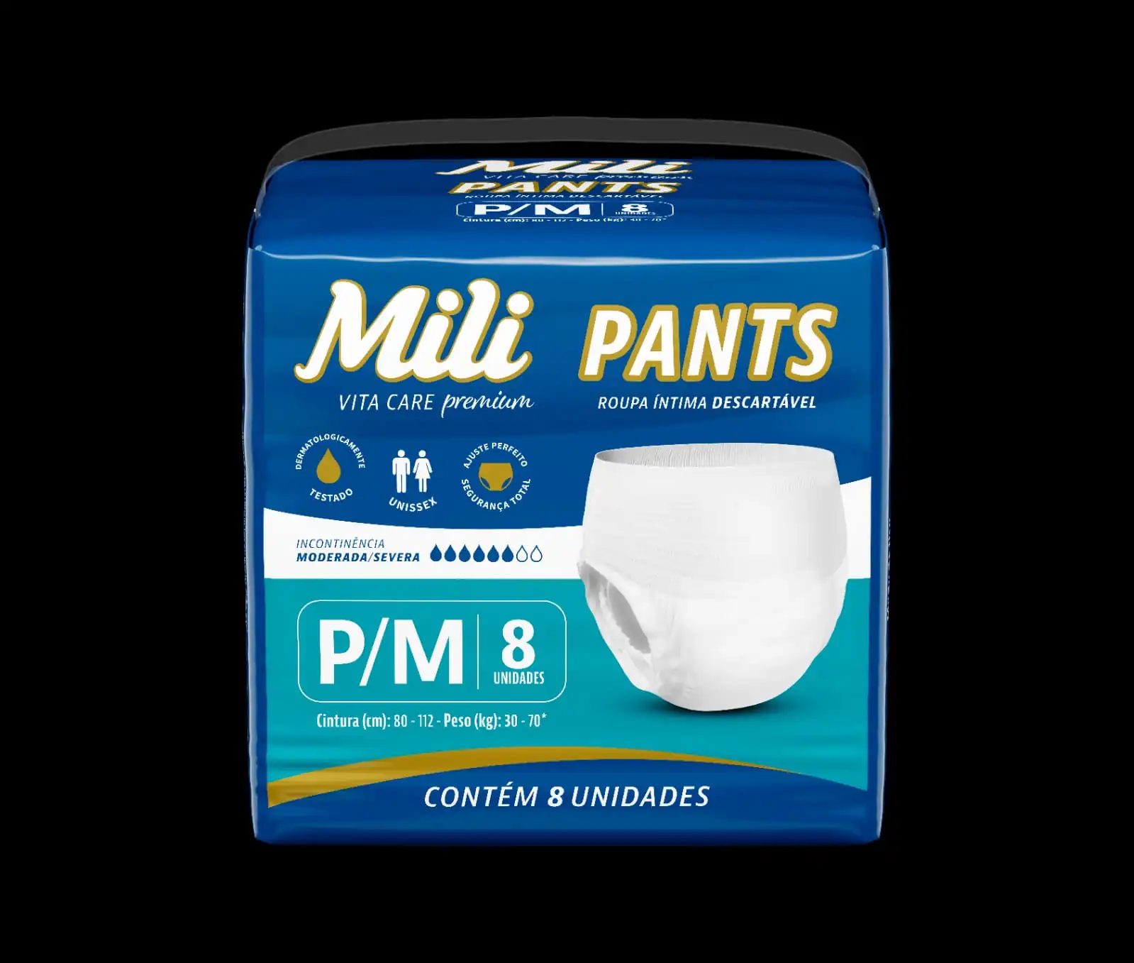 Roupa Intima Mili Desc Vita Care Pants P/m 8un