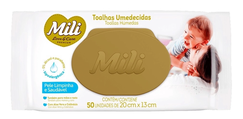 Toalhas Umedecidas Love E Care Mili 50un