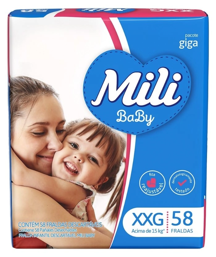 Fralda Mili Baby Giga Xxg C/58
