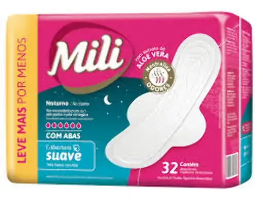 Abs Mili Noturno Suave C/abas 32un