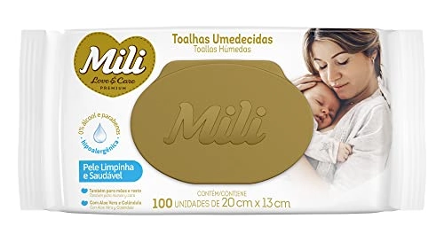 Toalha Umedecida Mili Pacote 100 Unidades