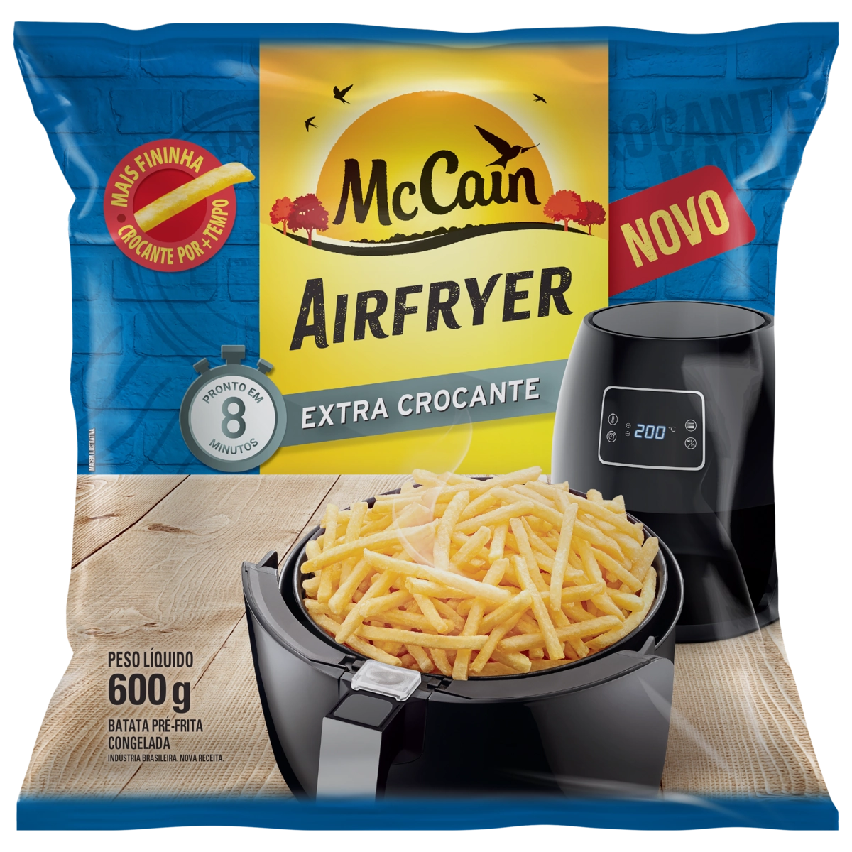 Batata Pré Frita Congelada Extracrocante Mccain Airfryer Pacote 600g