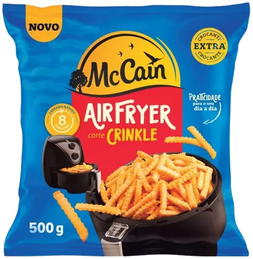Batata Pré Frita Crinkle Congelada Extracrocante Mccain Airfryer Pacote 500g