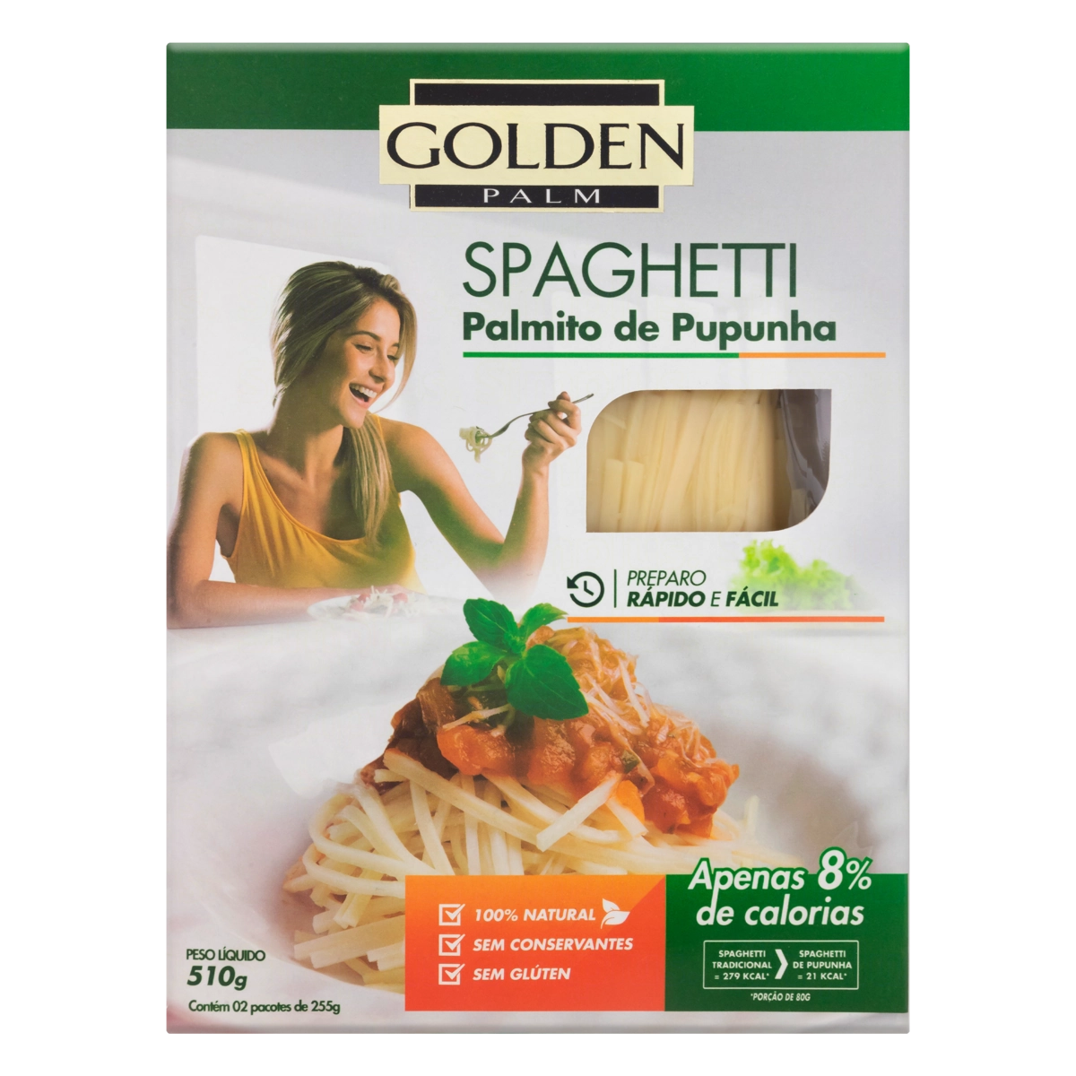 Palmito Pupunha Spaghetti Golden Palm 510g 2 Unidades